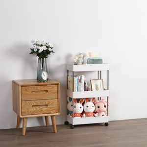 Carrello portaoggetti scorrevole a 3 livelli, scaffale mobile multiuso con ripiani per ufficio o cucina - Product Image 5