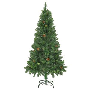 Sapin de Noël artificiel pré-éclairé avec un ensemble de boules et de cônes de pin, 59,1 pouces - Product Image 3