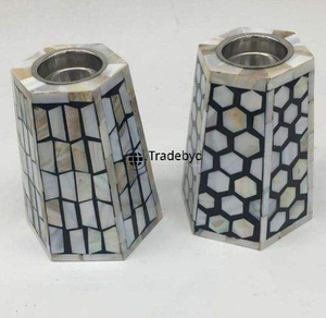 เชิงเทียนฝังมุกทำมือสุดหรู ของตกแต่งบ้าน ของตกแต่งโต๊ะอาหาร โดย Tradebyd - Product Image 2