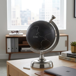 Globo Terráqueo Ejecutivo de Escritorio en Aluminio y Plástico con Mapa Mundial Detallado |   Globo Terráqueo Educativo para Escritorio de Oficina, Mesa de Estudio y Decoración del Hogar - Product Image 2