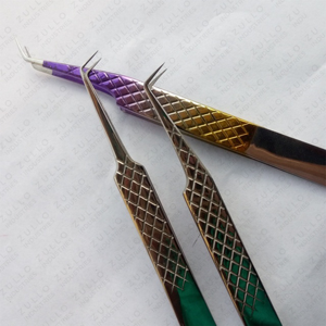 Professional Gradient Eyelash Tweezers Pointed Tip Russian Volume Fiber <b>Tools</b> Custom Color Private Label - Product Image 2