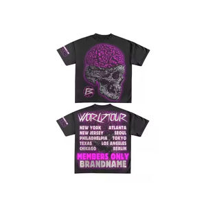 ชุดเสื้อยืดและกางเกงขาสั้นสตรีทแวร์ผู้ชาย BRANDNAME ลายพิมพ์หัวกะโหลก พิมพ์ลายดิจิทัล คอกลม ผ้าโพลีเอสเตอร์ถัก ระบายอากาศได้ดี เหมาะสำหรับฤดูร้อน - Product Image 4