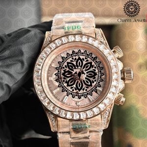 LUNESS <b>Mechanical</b> <b>Watch</b> Men's Luxury Stainless Steel Rose Gold Chronograph 42mm Rubber Band Analog Dial Sapphire Crystal - Product Image 3