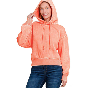 Street Wear Latest Design Custom Logo Oversized Crop <b>Top</b> Pullover Sweatshirt Cropped Hoody Women Crop <b>Top</b> Hoodies - Product Image 5