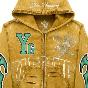 Winter Acid Wash Heavyweight Zipper <b>Hoodie</b> Regular Fit No <b>String</b> Vintage Washed Double Layer Streetwear Jacket - Product Image 4