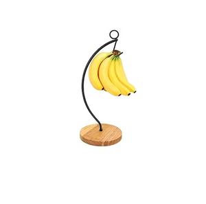 Cesta de frutas de 2 niveles para encimera de cocina con 2 colgadores para plátanos, cesta de pan metálica para encimera con asa de madera - Product Image 4