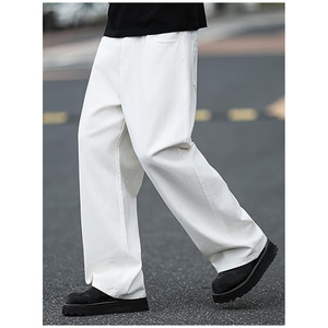 Jeans en denim ample et surdimensionné pour hommes, coupe large, style décontracté vintage streetwear, pantalon noir tendance - Product Image 4