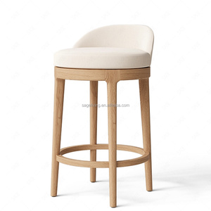 Tabouret de <span class=keywords><strong>bar</strong></span> et de comptoir Sageliving, moderne, haut, minimaliste, dossier bas, pivotant, en tissu - Product Image 4