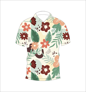 เสื้อโปโลพิมพ์ลายดอกไม้เขตร้อนสำหรับผู้ชาย เสื้อแขนสั้นลำลองสำหรับฤดูร้อน เสื้อคอปกติดกระดุม ระบายอากาศได้ดี น้ำหนักเบา - Product Image 1