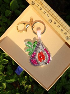 ALI FASHION ART Hand Embroidered Woven Felt Eco-Friendly Carabiner <b>Keychain</b> with Fruit Pattern <b>Customized</b> Shape Bag Charm - Product Image 2