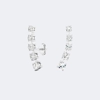 Pendientes de Diamantes Cultivados en Laboratorio de 1.10 CTW, Corte Brillante, Plata de Ley 925, Color E F, Claridad VS VVS, Certificados por IGI, Joyas TAURUS