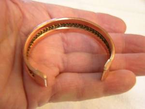 Solid decorative <b>copper</b> braided center <b>bracelet</b> adjustable magnetic healing - Product Image 2