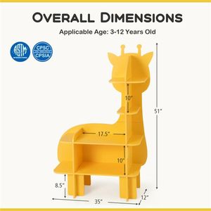 Yellow Open Storage Rack for Kids & Teens - Product Image 4