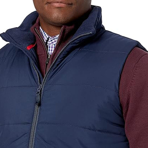 Classic <b>Navy</b> Blue Puffer Vest for <b>Men</b> Down Alternative Padded <b>Gilet</b> Sleeveless Quilted Jacket Body Warmer - Product Image 3