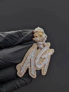 Pendentif personnalisé en moissanite plaqué or, style hip-hop, breloque nominative, bijou pour cadeau et mode - Product Image 6