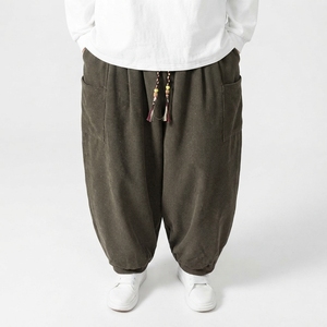 Baggy Grey Sweatpants <b>Men</b> Wide Leg Streetwear Joggers Oversized Loose Fleece Sport Casual 100% Cotton Pants & Trousers - Product Image 3