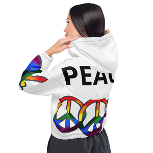 Custom Women Cropped <b>Pullover</b> Windbreaker <b>Jacket</b> Lightweight Quarter Zip White Nylon Rainbow Running Outdoor Women's <b>Jackets</b> - Product Image 5