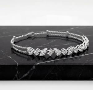 สร้อยข้อมือเพชรคลาสสิกทันสมัยชุบเงินสเตอร์ลิงสีโรสโกลด์ ของขวัญสำหรับผู้หญิง หรูหรา สง่างาม เหมาะสำหรับวันครบรอบ - Product Image 5