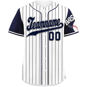 Maillot de baseball rayé pour homme, personnalisé, imprimé numériquement, style rétro, avec logo brodé et numéro, pour uniforme de softball vierge en gros - Product Image 4