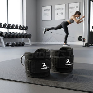 สายรัดข้อเท้าหนังพร้อมโลโก้แบบกำหนดเอง ปรับได้ ไม่ลื่น หัวเข็มขัดแบบปรับได้ เป็นมิตรกับสิ่งแวดล้อม ระบายอากาศได้ดี อุปกรณ์เสริมสำหรับออกกำลังกายและฟิตเนส - Product Image 4