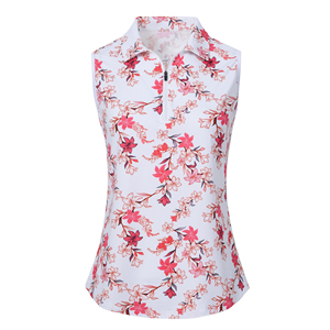 Polo sin mangas premium para mujer con cremallera de un cuarto, transpirable, de secado rápido, ropa deportiva para correr, tenis y golf, camisetas. - Product Image 6