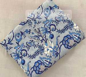 Hand Block Printed 100% Cotton Organic Woven Floral <b>Medium</b> Weight Cotton Printed <b>Fabric</b> Yards Women Dress <b>Fabric</b> - Product Image 2