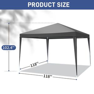 Tenda da Esterno Impermeabile 10x10 Nera per Patio, Matrimoni, BBQ, Feste, Gazebo Multiuso - Product Image 4