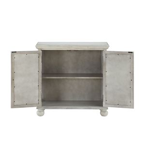 Credenza Moderna in Stile Tradizionale Bianco Antico, Mobile Classico con Specchio e Maniglie Pendenti, Arredamento in Legno per Soggiorno - Product Image 4