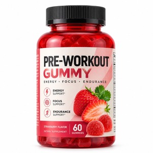 Gomitas Pre-Entrenamiento Personalizadas de Marca Privada OEM ODM, 60 Unidades, Sabor Fresa, Suplemento Deportivo - Product Image 1