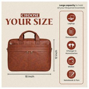 Maletín de Cuero Genuino Zolo para Hombre, de Lujo, con Cierre de Solapa Clásico, Gran Capacidad, Diseño Resistente, Color Marrón - Product Image 3
