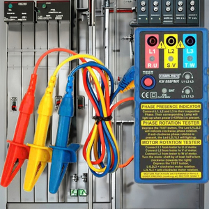 เครื่องมือวัดไฟฟ้าอุตสาหกรรม Kusam-Meco KM-888-PMR ตัวบ่งชี้ลำดับเฟส พลาสติก 60-600V 185 กรัม เดลี - Product Image 3