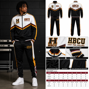 Ensemble de survêtement streetwear HBCU pour hommes, coupe ajustée, sweat à capuche et pantalon de jogging, prix de gros, survêtement haute performance pour l'université - Product Image 4