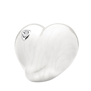 Urne commémorative contemporaine en émail bleu océan en forme de cœur avec accent de pierre solitaire scintillante pour les cendres d'un être cher - Product Image 5