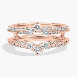 Winged Rollover <b>Diamond</b> <b>Ring</b> Insert in Rose Gold - Product Image 3