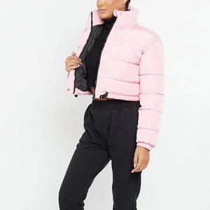 Stylish Women's Long Sleeve Breathable Eco-Friendly Puffer Jacket Custom Made Zip Streetwear Knitted Hip Hop Fashion - Product Image 4