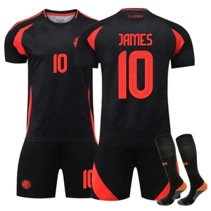 Ensemble Maillot de Foot Noir Tendance Qualité Supérieure Tenues de Football Colombiennes pour Hommes Enfants Adultes Personnalisable - Product Image 3