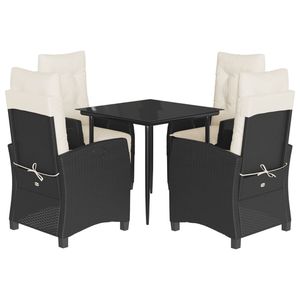 Juego de Comedor para Jardín en Blanco Crema y Negro - Product Image 2