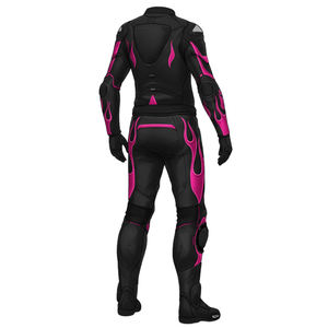 Combinaison de course en cuir noir et violet sur mesure, faite à la main, pour motards - Équipement moto homologué CE, prix de gros Pakistan - Product Image 3