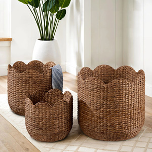 Paniers de rangement décoratifs en jacinthe d'eau, paniers de grande qualité - Product Image 2