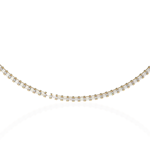 Collar unisex de cadena tipo tenis con diamantes de laboratorio de corte esmeralda y engaste completo de circonitas, en oro amarillo de 10K, 14K, 18K - Product Image 2