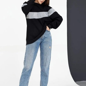 Sudadera Holgada Ligera de Color Sólido con Cuello Redondo para Mujer, Ropa de Calle, Sudadera Cálida de Forro Polar para Invierno - Product Image 6