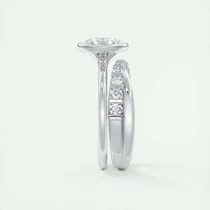 Anillo de compromiso solitario con bisel Art Deco y diamante redondo cultivado en laboratorio de 2.00 quilates en oro blanco antiguo de 14k. - Product Image 3