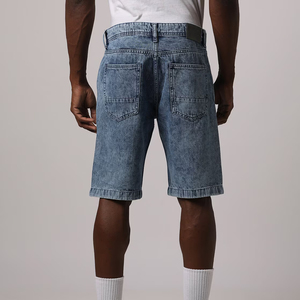 Shorts en jean pour homme High Street, denim solide, extensibles, bleus, avec logos personnalisés, séchage rapide et respirants - Product Image 6