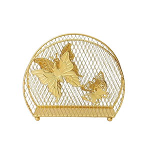 Support de serviettes en acier inoxydable doré pour comptoir de restaurant, décoration de bureau, porte-serviettes en métal doré pour table - Product Image 4