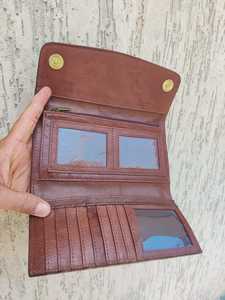 Handmade 100% Genuine Leather Long Clutch <b>Wallet</b> With Turquoise Inlay Embossed Feather Design Vintage Bi-Fold Closure Daily Uses - Product Image 3