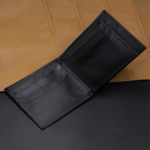 Premium Black <b>Leather</b> <b>Wallet</b> <b>Men</b> <b>Bifold</b> Multi Card Slot Mesh ID Window Side Flip Classic Simple Design Compact Slim Holder Cash - Product Image 3