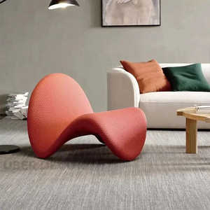 Velluto Wave Italian Minimalist Tongue Chaise Lounge 45kg en stock para vestíbulos de hoteles y espacios de vida modernos - Product Image 5