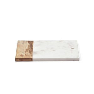 Planche à découper rectangulaire en marbre blanc et bois de style indien, élégante, durable, pour la cuisine, prix de gros premium - Product Image 1