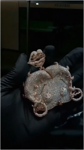 Pendentif Hip Hop personnalisé en argent sterling S925, serti de moissanite VVS, avec visage 3D sur mesure - Product Image 3