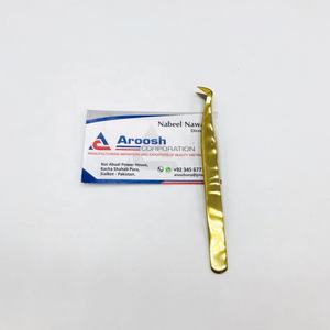 Pinzas doradas profesionales con punta de fibra de 90 grados, logotipo personalizado, acero inoxidable sólido, sostenible para extensión de pestañas - Product Image 3